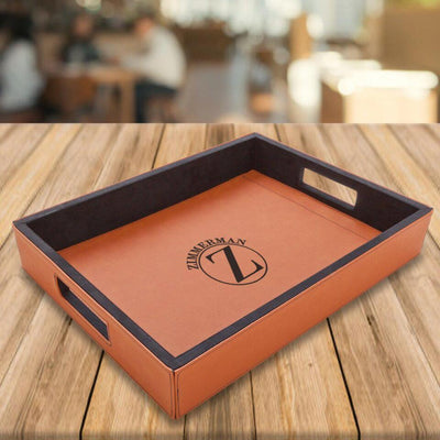 Personalized Rawhide Vegan Leather Serving Tray